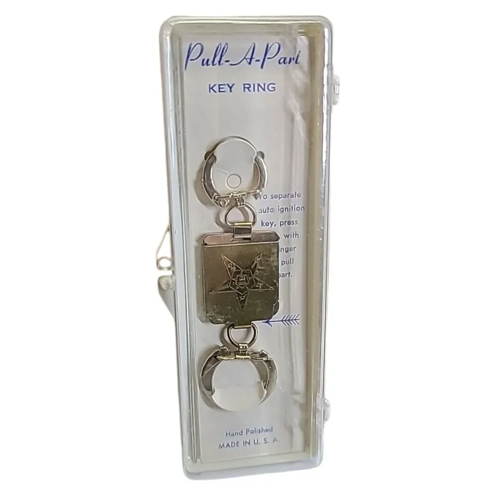 Vintage Temple Treasures By FN Kistner Co. Pull-A-Part Keychain Masonic OES‎